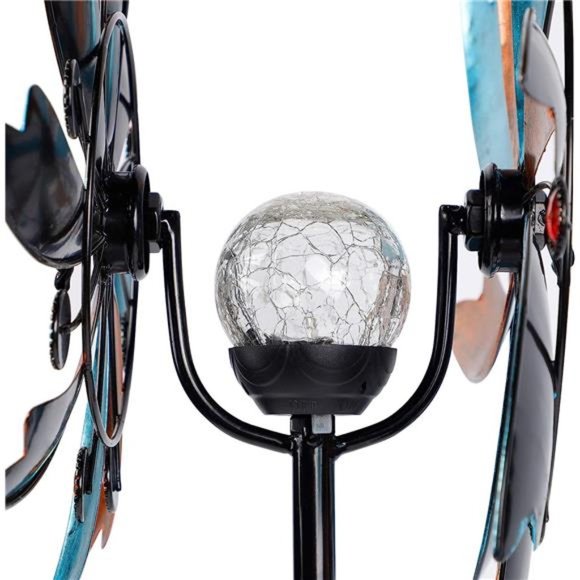 Solar Wind Spinner,56.3Inch Outdoor Metal Stake Yard Spinners,Garden WindCatcher - Picture 6 of 6